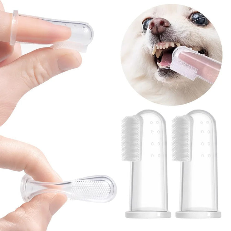 1/2pcs Finger Toothbrush Super Soft Pet Cat Dog