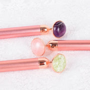 Natural Stone Rose Gold Electric Roller Original Amethyst