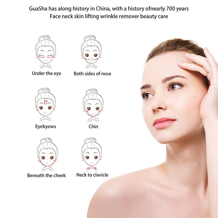 Natural Stone GuaSha Jade Facial Beauty Scraping